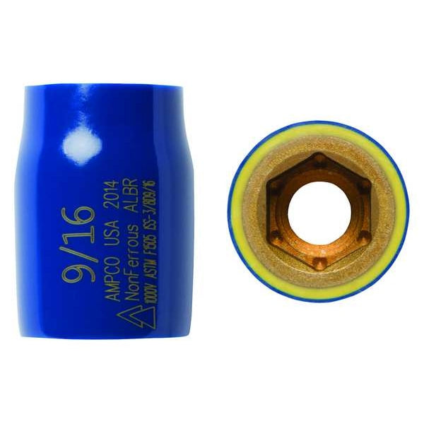3/8 in Drive Nonsparking Socket 9/16 in, 6 pt, SAE
