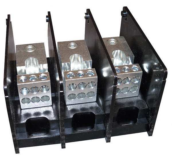 Pwr Dist Block, 175A, 3P, 6P Secndry, 600VAC