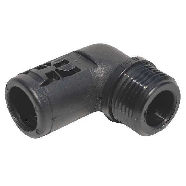 Elbow 90 deg., 0.276 in., Black, Nylon