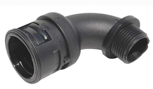 Elbow 90 deg., 0.669 in., Black, Nylon