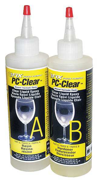 Epoxy Adhesive, PC-Clear Series, Clear, 1:01 Mix Ratio, 1 hr Functional Cure, Bottle