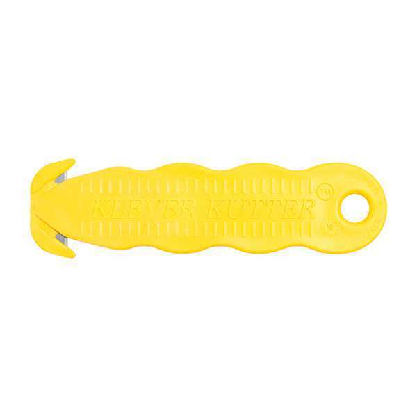 Safety Cutter, Fixed Blade, Safety Recessed, Textured, For Banding and Boxes, Yellow, 100 Pack