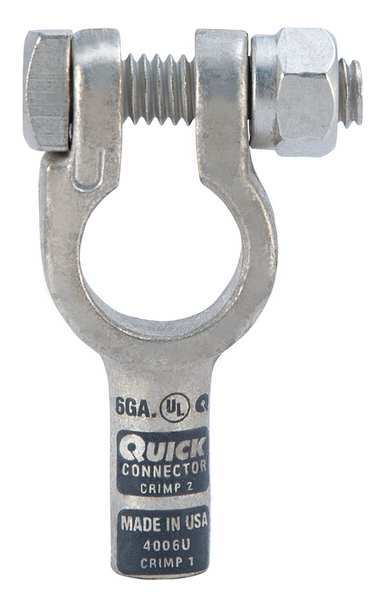Straight Battery Terminal, 6 ga., Gray