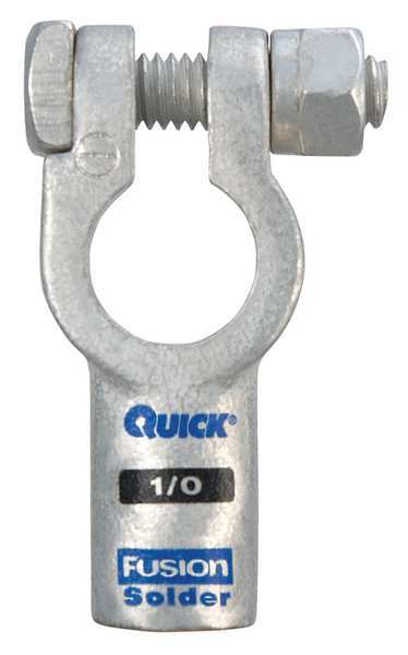 Straight Terminal, 1/0 ga., Black, Neg