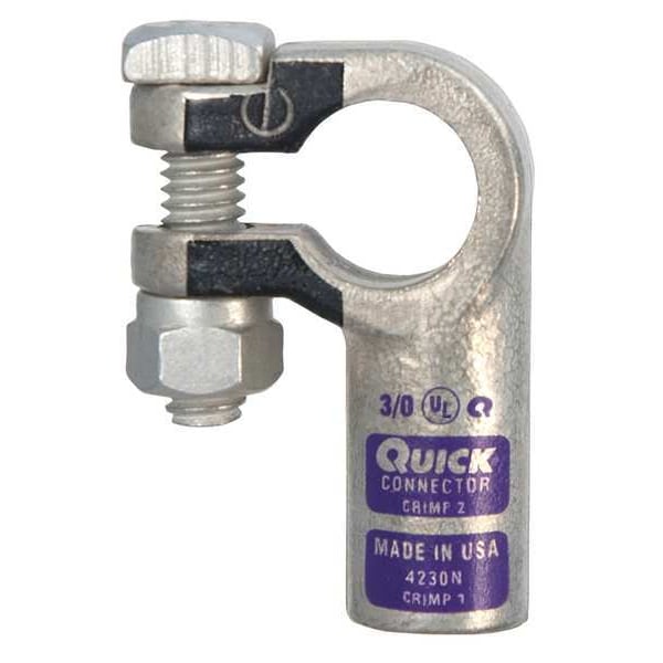 Left Elbow Terminal, 3/0 ga, Purp, Neg