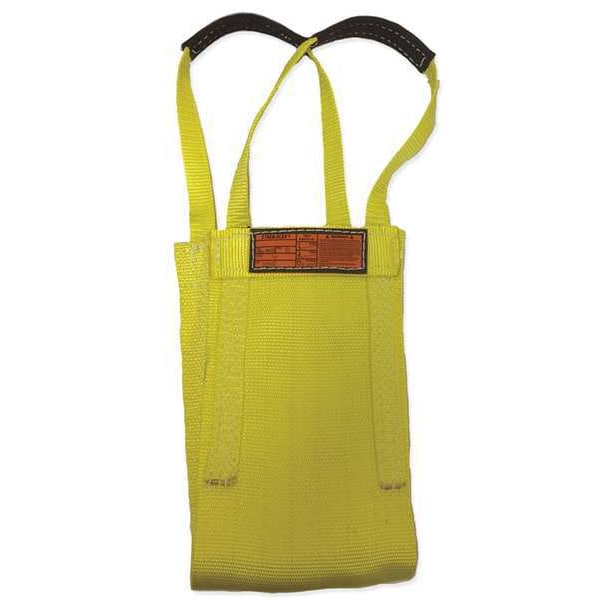 Synthetic Web Sling, Attached Eye Cargo Basket, 20 ft L, 10 in W, Nylon, Yellow