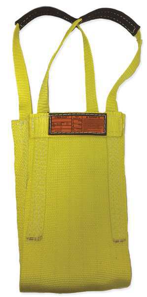 Synthetic Web Sling, Attached Eye Cargo Basket, 20 ft L, 20 in W, Nylon, Yellow