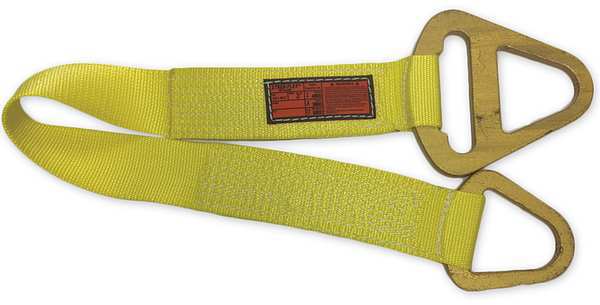 Synthetic Web Sling, Triangle and Choker, 18 ft L, 4 in W, Nylon, Yellow