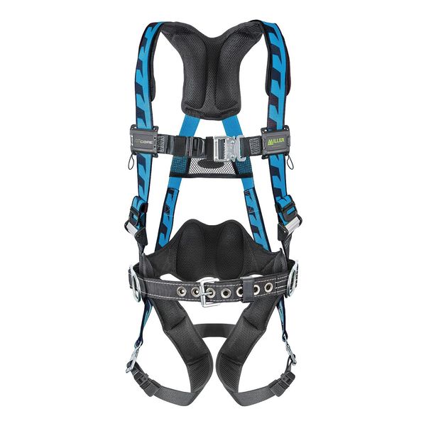 Full Body Harness, Vest Style, S/M, Polyester, Blue