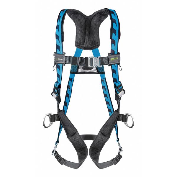 Full Body Harness, Vest Style, S/M, Polyester, Blue