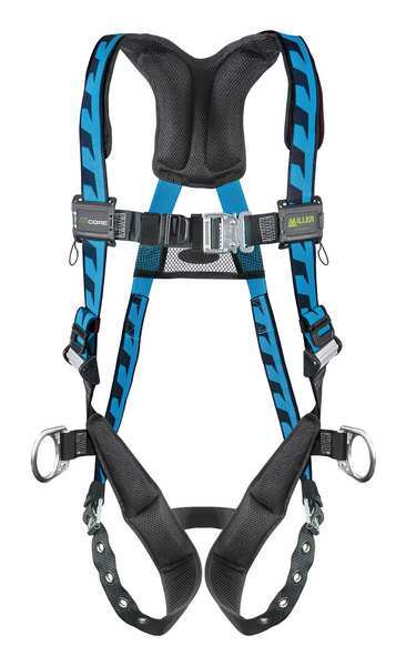 Full Body Harness, Vest Style, S/M, Polyester, Blue