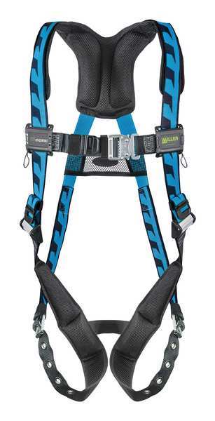 Full Body Harness, Vest Style, S/M, Polyester, Blue