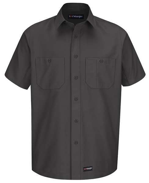 Short Sleeve Shirt, Charcoal, Poly/Cotton