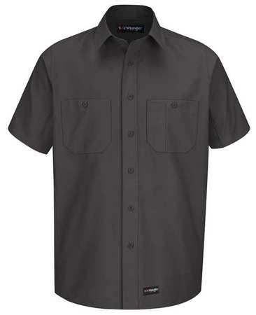 Short Sleeve Shirt, Charcoal, Poly/Cotton