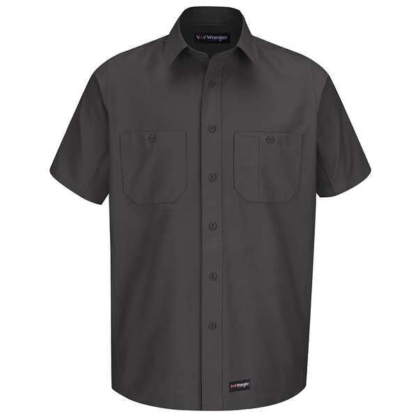 Short Sleeve Shirt, Charcoal, Poly/Cotton, 2XLT