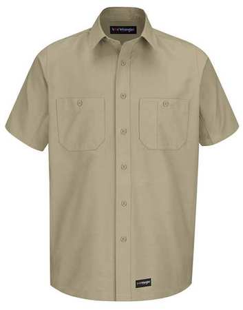 Short Sleeve Shirt, Khaki, Polyester/Cotton, LT