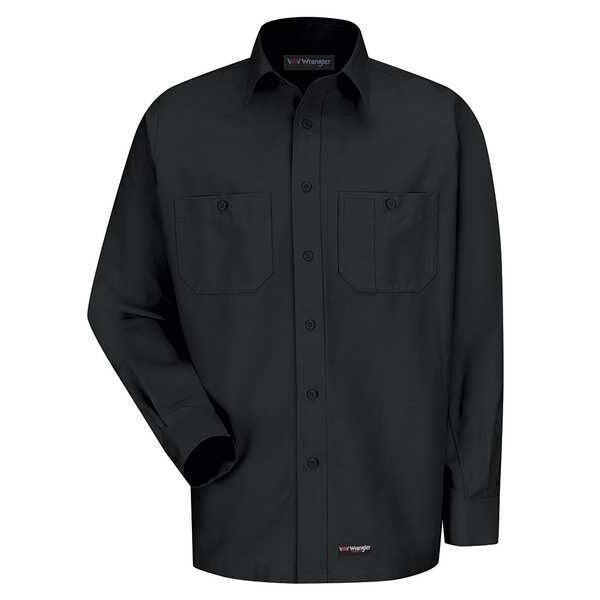 Long Sleeve Shirt, Black, Polyester/Cotton