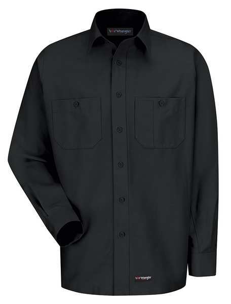 Long Sleeve Shirt, Black, Polyester/Cotton