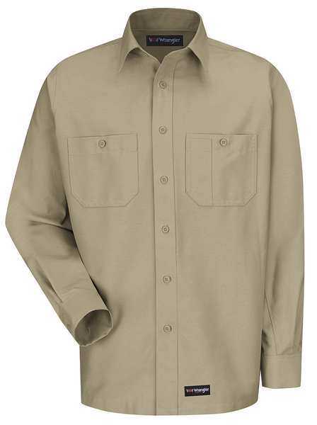 Long Sleeve Shirt, Khaki, Polyester/Cotton