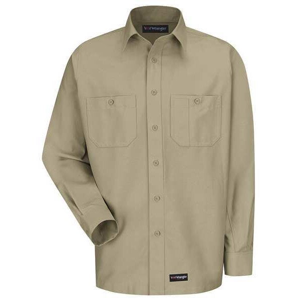 Long Sleeve Shirt, Khaki, Polyester/Cotton