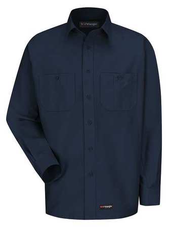 Long Sleeve Shirt, Navy, Polyester/Cotton