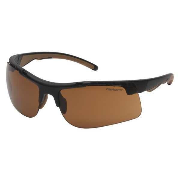 Safety Glasses, Wraparound Bronze Polycarbonate Lens, Anti-Fog, Anti-Static, Scratch-Resistant