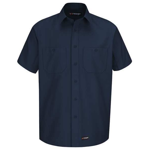 Short Sleeve Shirt, Navy, Polyester/Cotton, XLT