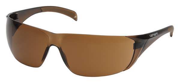 Safety Glasses, Wraparound Bronze Polycarbonate Lens, Scratch-Resistant