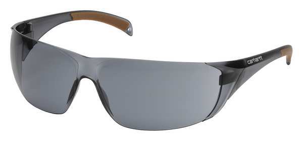 Safety Glasses, Wraparound Gray Polycarbonate Lens, Scratch-Resistant