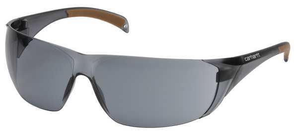 Safety Glasses, Wraparound Gray Polycarbonate Lens, Anti-Fog, Anti-Static, Scratch-Resistant