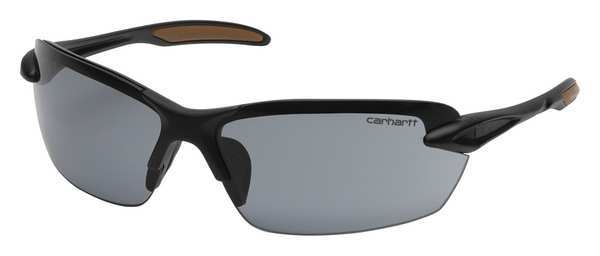 Safety Glasses, Wraparound Gray Polycarbonate Lens, Scratch-Resistant