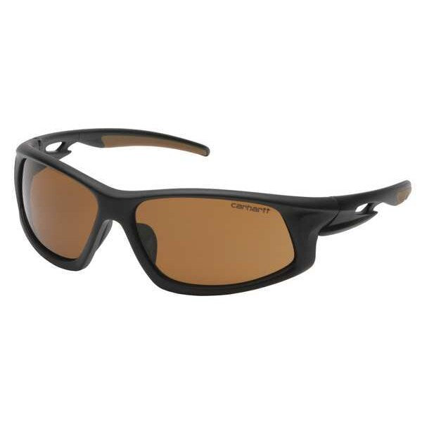 Safety Glasses, Wraparound Bronze Polycarbonate Lens, Anti-Fog, Anti-Static, Scratch-Resistant