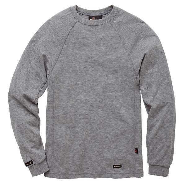 Flame Resistant Crewneck Shirt, Heather Gray, Tecasafe, 2XL
