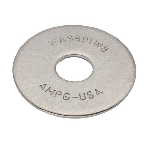Flat Washer, Fits Bolt Size 9/16 in , Stainless Steel Plain Finish, 5 PK