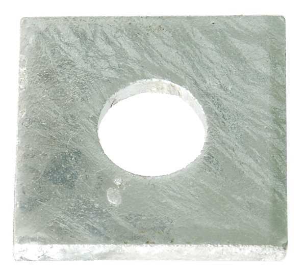 Square Washer, Fits Bolt Size 1 in Low Carbon Steel, Hot Dipped Galvanized Finish