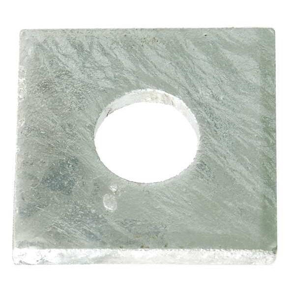 Square Washer, Fits Bolt Size 1/2 in Low Carbon Steel, Hot Dipped Galvanized Finish