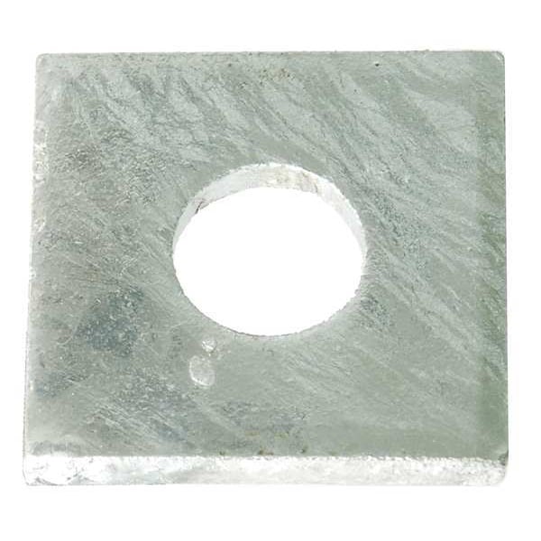 Square Washer, Fits Bolt Size 7/8 in Low Carbon Steel, Hot Dipped Galvanized Finish