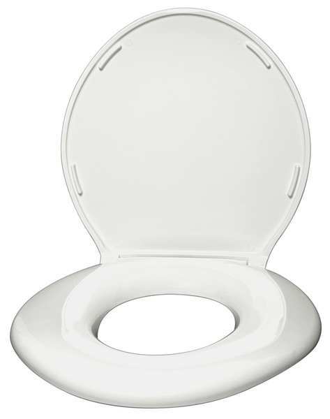 Toilet Seat, With Cover, ABS, PVC, Round or Elongated, White