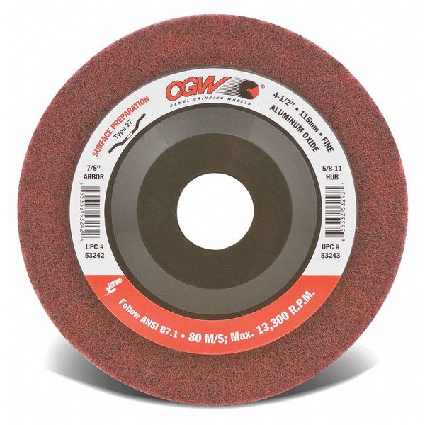 Depressed Ctr Whl, 4.5x5/8-11, AO, MRN, T27