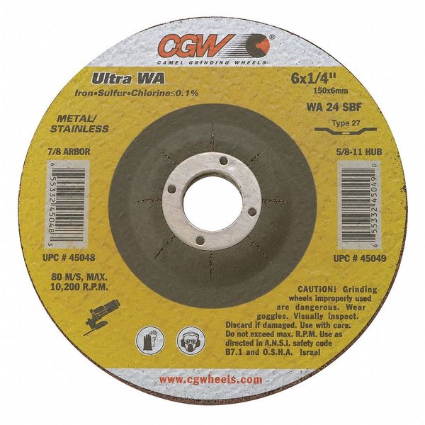 Depressed Ctr Whl, 9x1/4x5/8-11, SS, T27