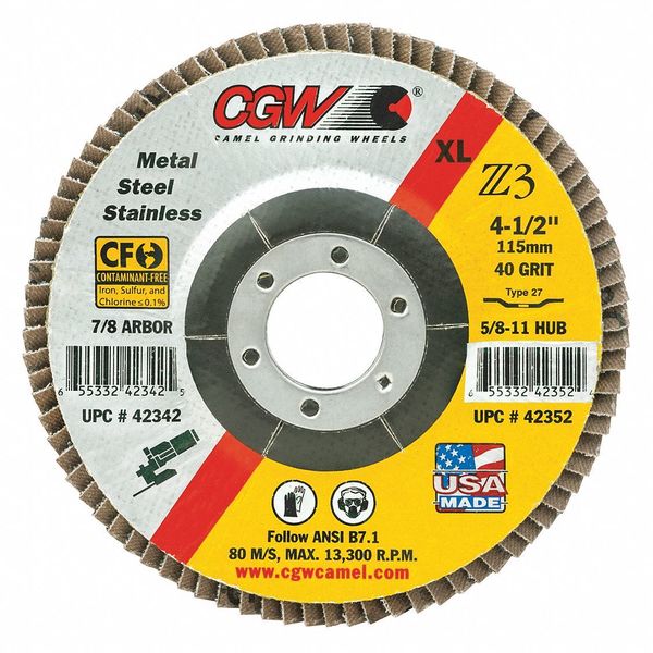 Flap Disc, 5x7/8, T27, Z3, Reg, 80G
