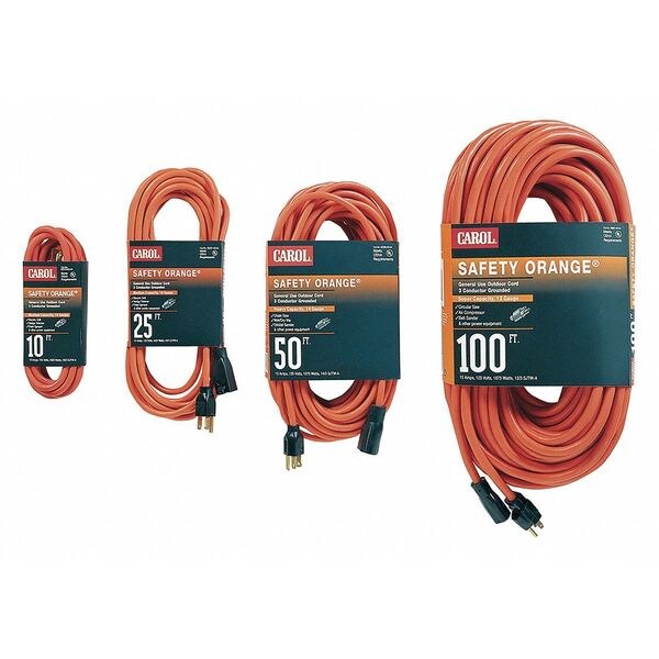 Outdoor Ext. Cord, SJTW, 14/3, 50 ft., Org