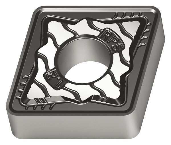 Diamond Turning Insert, Diamond, 1/2 in, CNMG, 80  Degrees, 1/32 in, Carbide