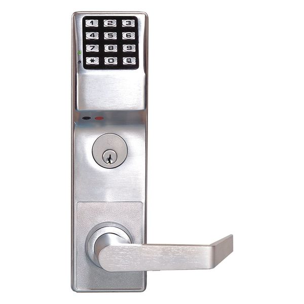 Electronic Lock, Brushed Chrome, 12 Button