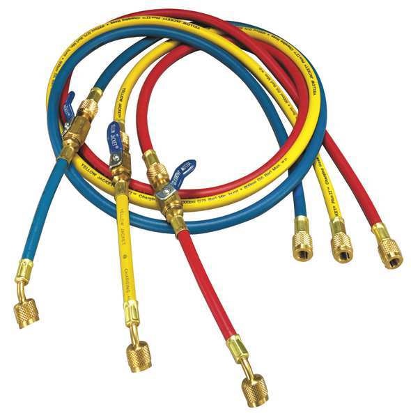 Manifold Hose Set, 72 In, Red, Yellow, Blue
