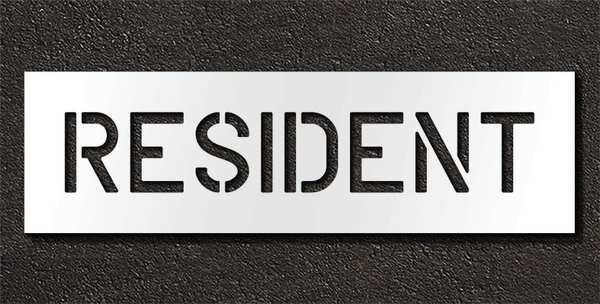 Pavement Stencil, Resident, 6 in