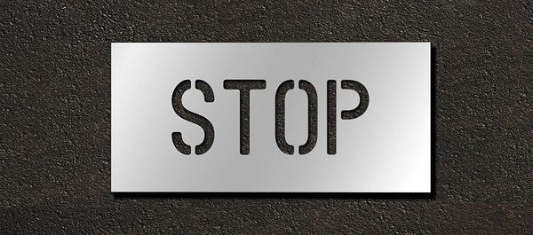 Pavement Stencil, Stop, 4 in