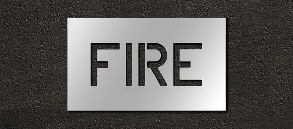 Pavement Stencil, Fire, 6 in