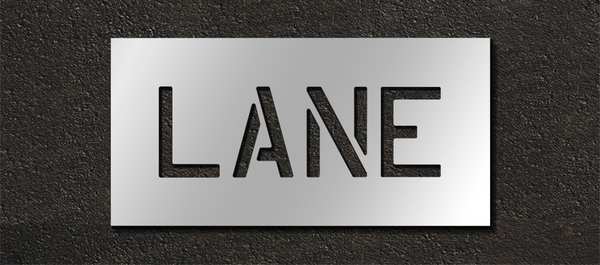 Pavement Stencil, Lane, 6 in