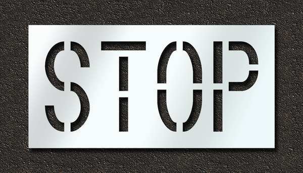 Pavement Stencil, Stop, 18 in